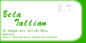 bela tallian business card