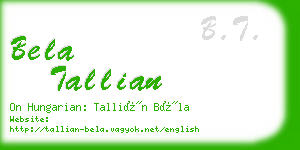 bela tallian business card